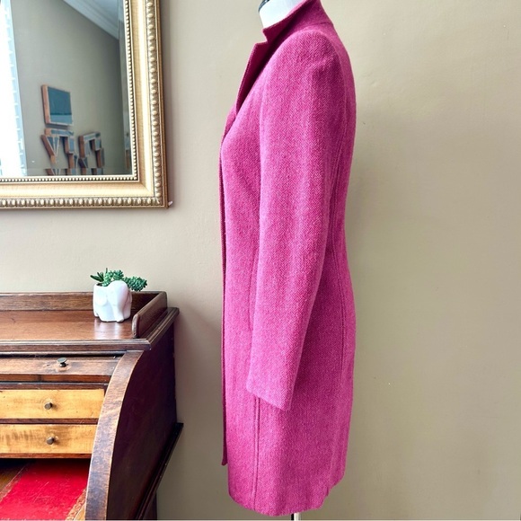 Style Pink Wool Herringbone Coat Jacket Size 8 - Picture 6 of 11